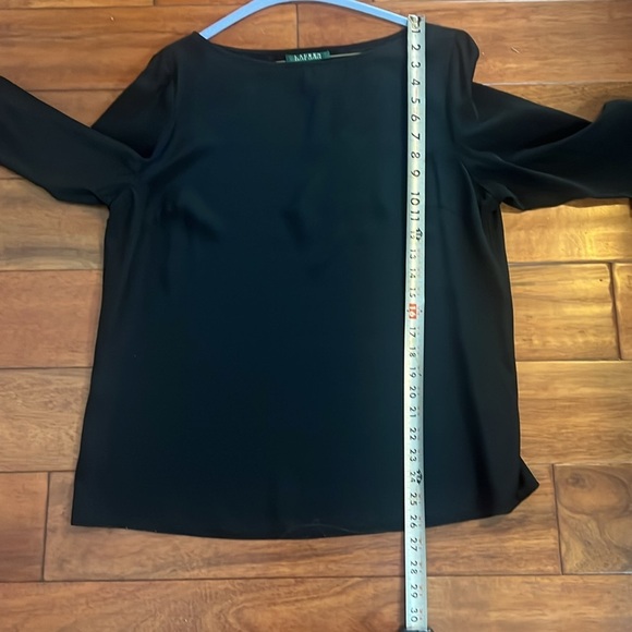 Lauren Ralph Lauren 100% Silk Black Blouse Size Large - Picture 8 of 8
